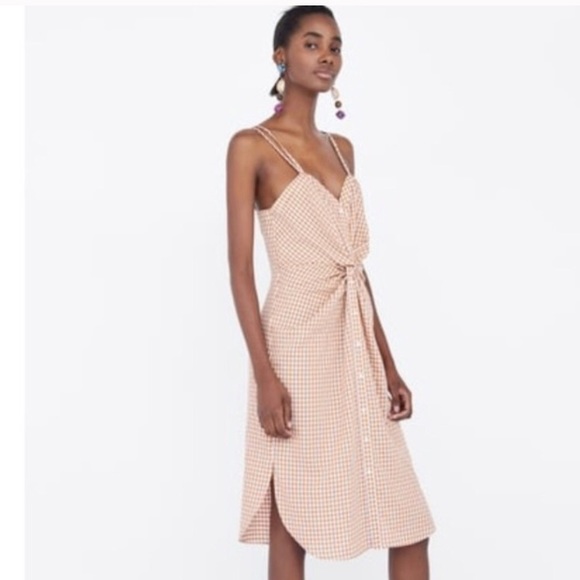 Zara Dresses & Skirts - Zara Gingham Front tie Dress
